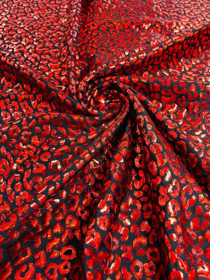 LEOPARD PRINT - Stretch Nylon Spandex Tricot/Milliskin Sold By Yard. Choose Color Below