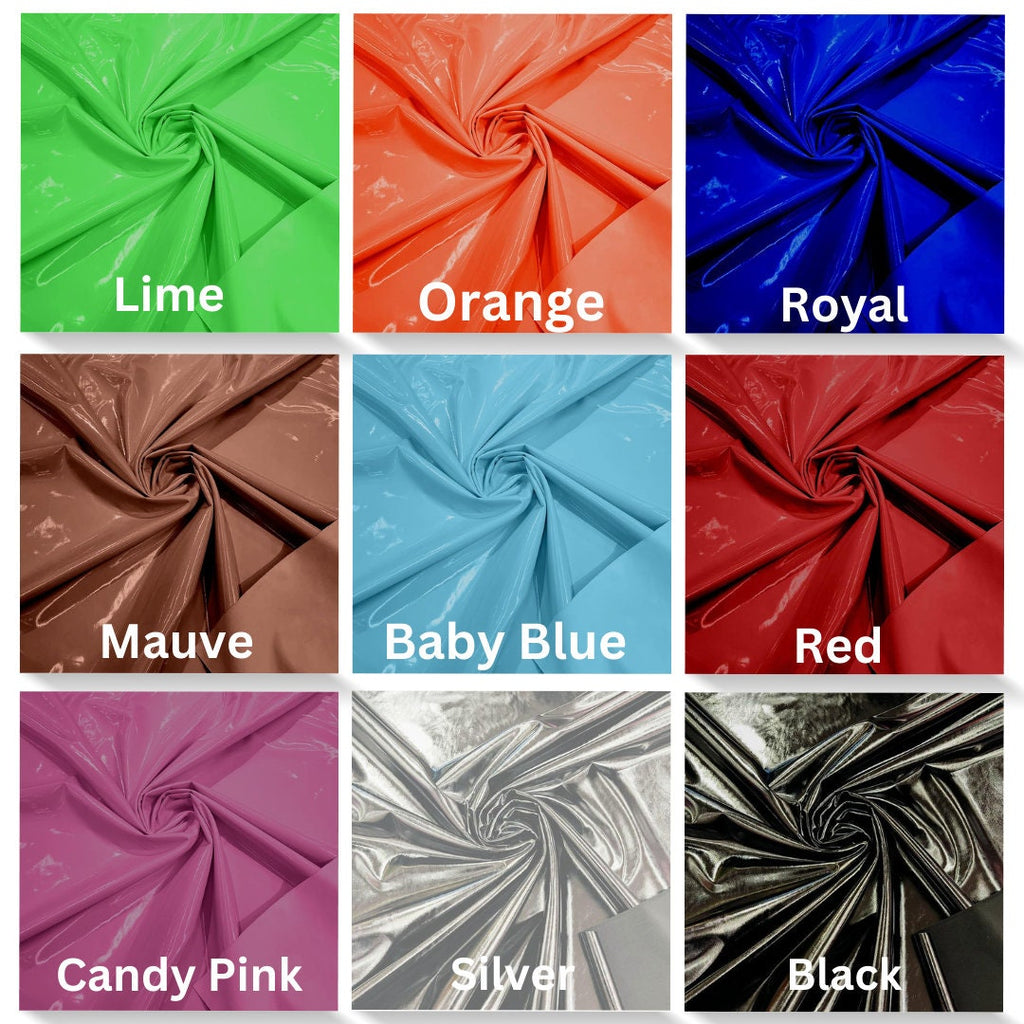 SPANDEX - Shiny Vinyl Fabric (Latex Stretch) - Sold by The Yard. Choose Color Below