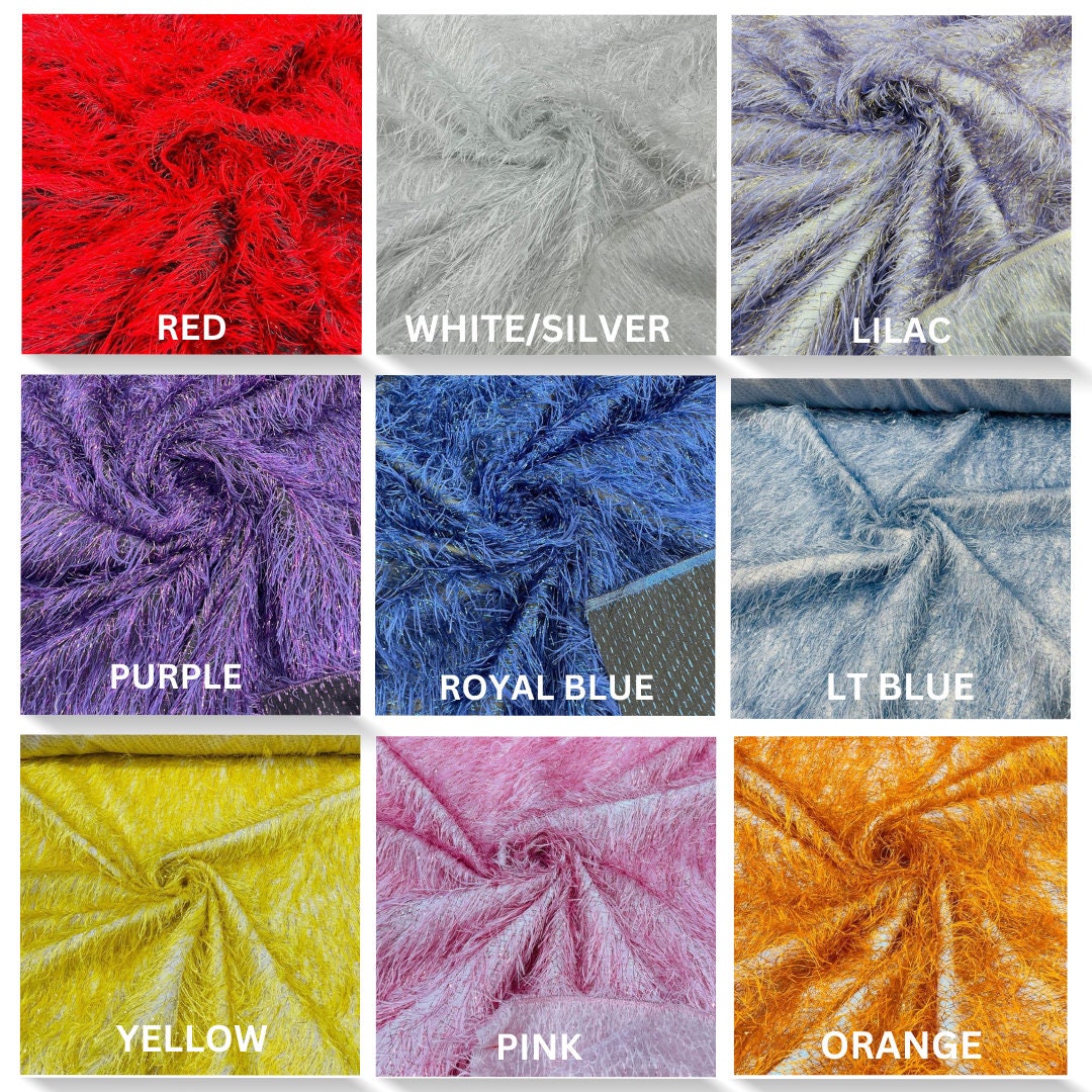 Eyelash Fringe Metallic Fabric Hanging Fringe Metallic Decorative Crafts Dress Fabric Sold By The Yard. Choose Color Below