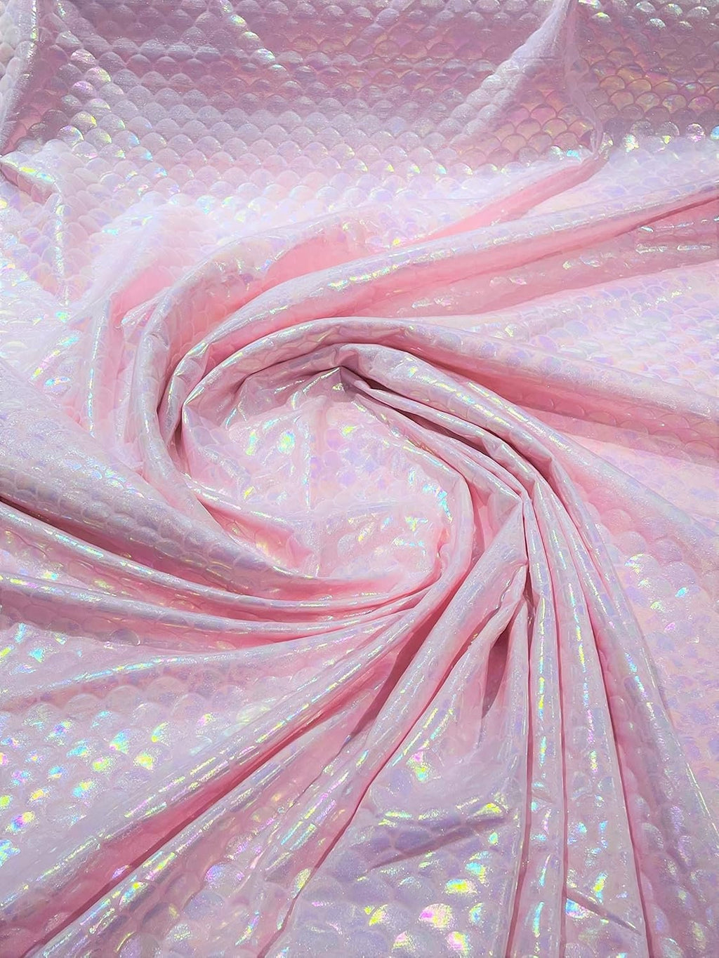Hologram Mermaid Fish Scales 2 Way Stretch Spandex Fabric by The Yard . Choose Color Below