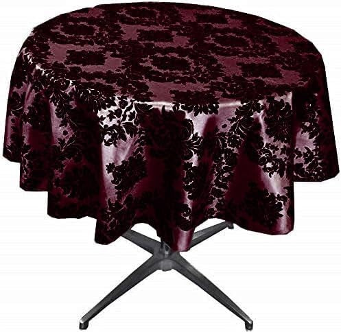 BURGUNDY - Taffeta Flocking Damask Table Rounds for Wedding, Bridal Shower/Baby Shower, Dinner, Special Events/Home Decor.