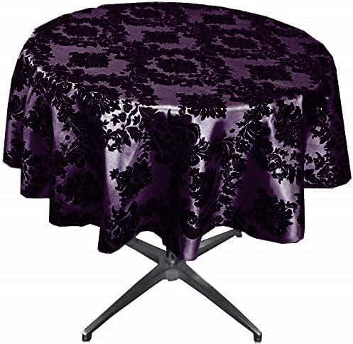 PLUM - Taffeta Flocking Damask Table Rounds for Wedding, Bridal Shower/Baby Shower, Dinner, Special Events/Home Decor.