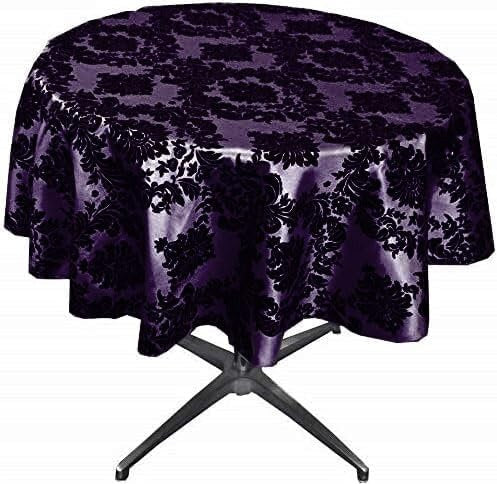 PURPLE - Taffeta Flocking Damask Table Rounds for Wedding, Bridal Shower/Baby Shower, Dinner, Special Events/Home Decor.