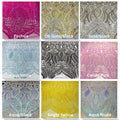 MERMAID - Shiny Sequin Design 4 Way Stretch Mesh Fabric. Sold By The Yard. Choose Color Below