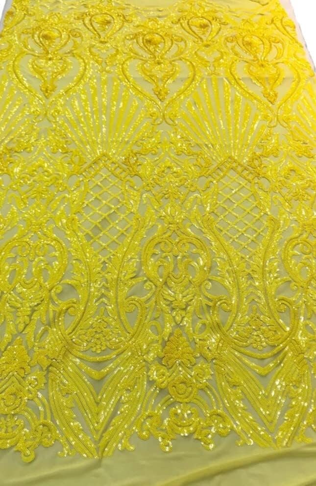 MERMAID TAIL - Shiny Sequin Design 4 Way Stretch Mesh Fabric. Sold By The Yard. Choose Color Below