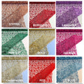 METALLIC - Corded Embroider Flowers with Sequins On A Mesh Lace Prom Fabric. Sold By The Yard. Choose Color Below
