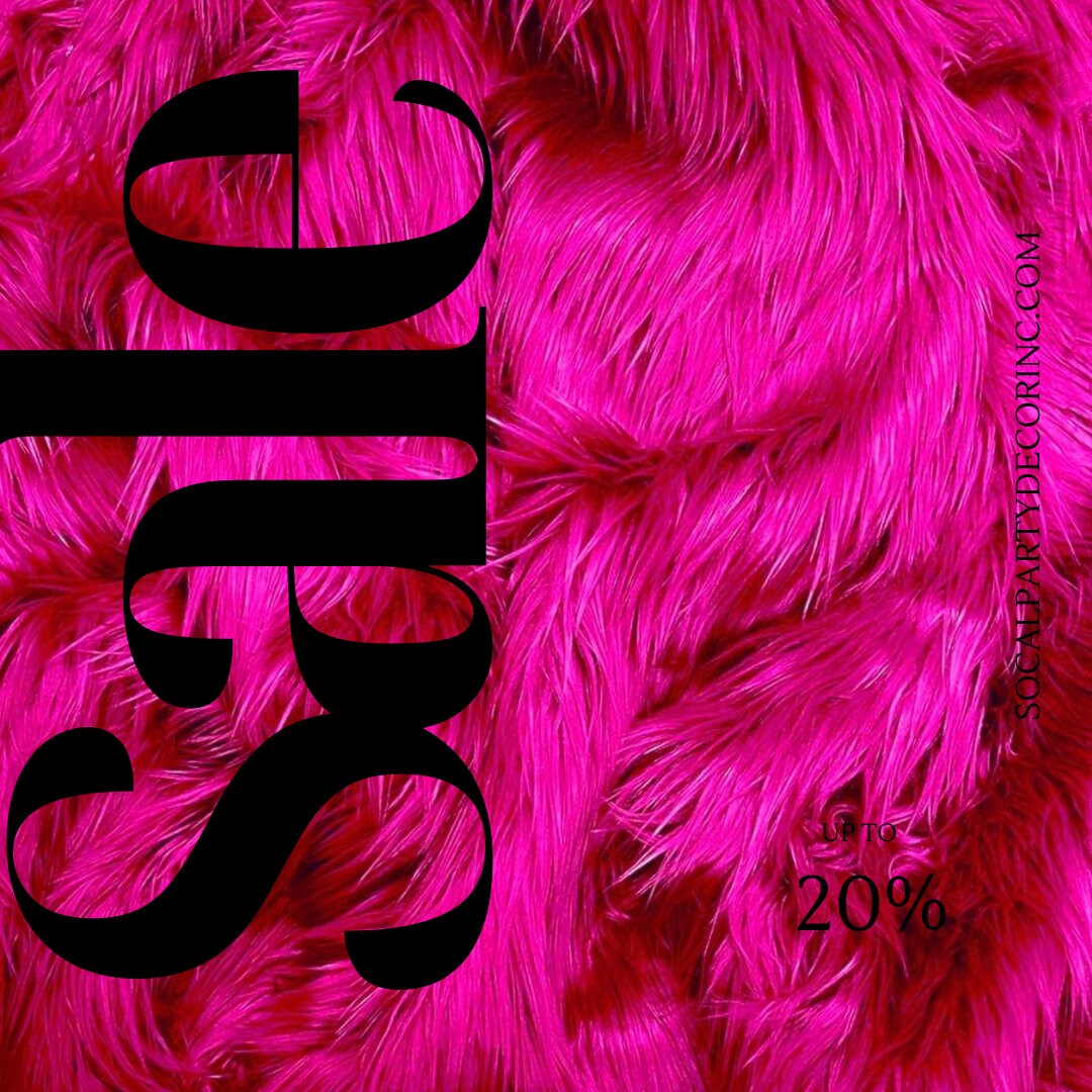 FUCHSIA - Shaggy Long Pile Faux Fur Fabric By The Yard | Faux Fur | High Quality Ultra Soft Fur Fabric By Yard.