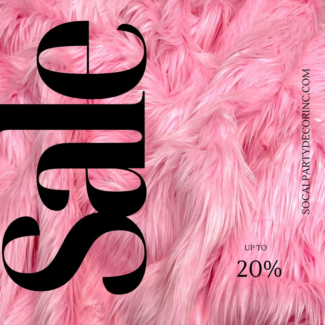 BABY PINK - Shaggy Long Pile Faux Fur Fabric By The Yard | Faux Fur | High Quality Ultra Soft Fur Fabric By Yard.