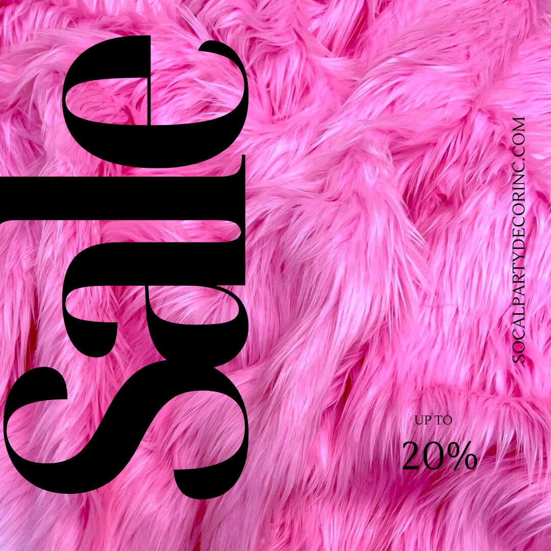 BUBBLE GUM - Shaggy Long Pile Faux Fur Fabric By The Yard | Faux Fur | High Quality Ultra Soft Fur Fabric By Yard.