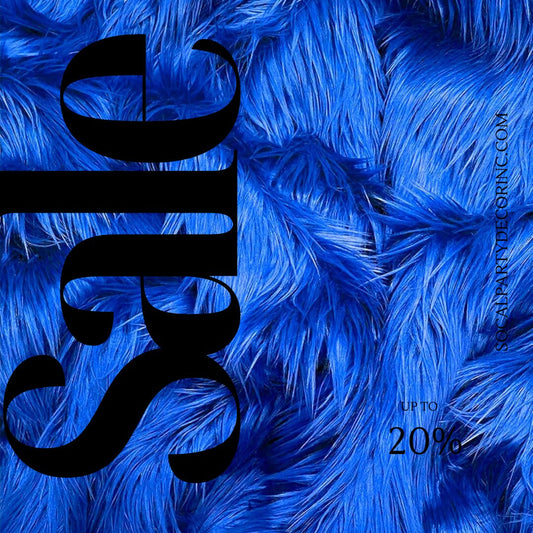 ROYAL BLUE - Shaggy Long Pile Faux Fur Fabric By The Yard | Faux Fur | High Quality Ultra Soft Fur Fabric By Yard.