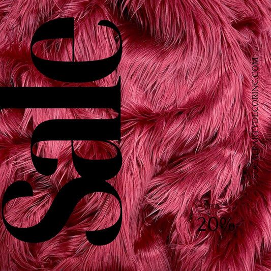 BURGUNDY - Shaggy Long Pile Faux Fur Fabric By The Yard | Faux Fur | High Quality Ultra Soft Fur Fabric By Yard.
