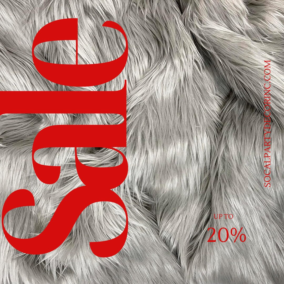 SILVER - Shaggy Long Pile Faux Fur Fabric By The Yard | Faux Fur | High Quality Ultra Soft Fur Fabric By Yard.