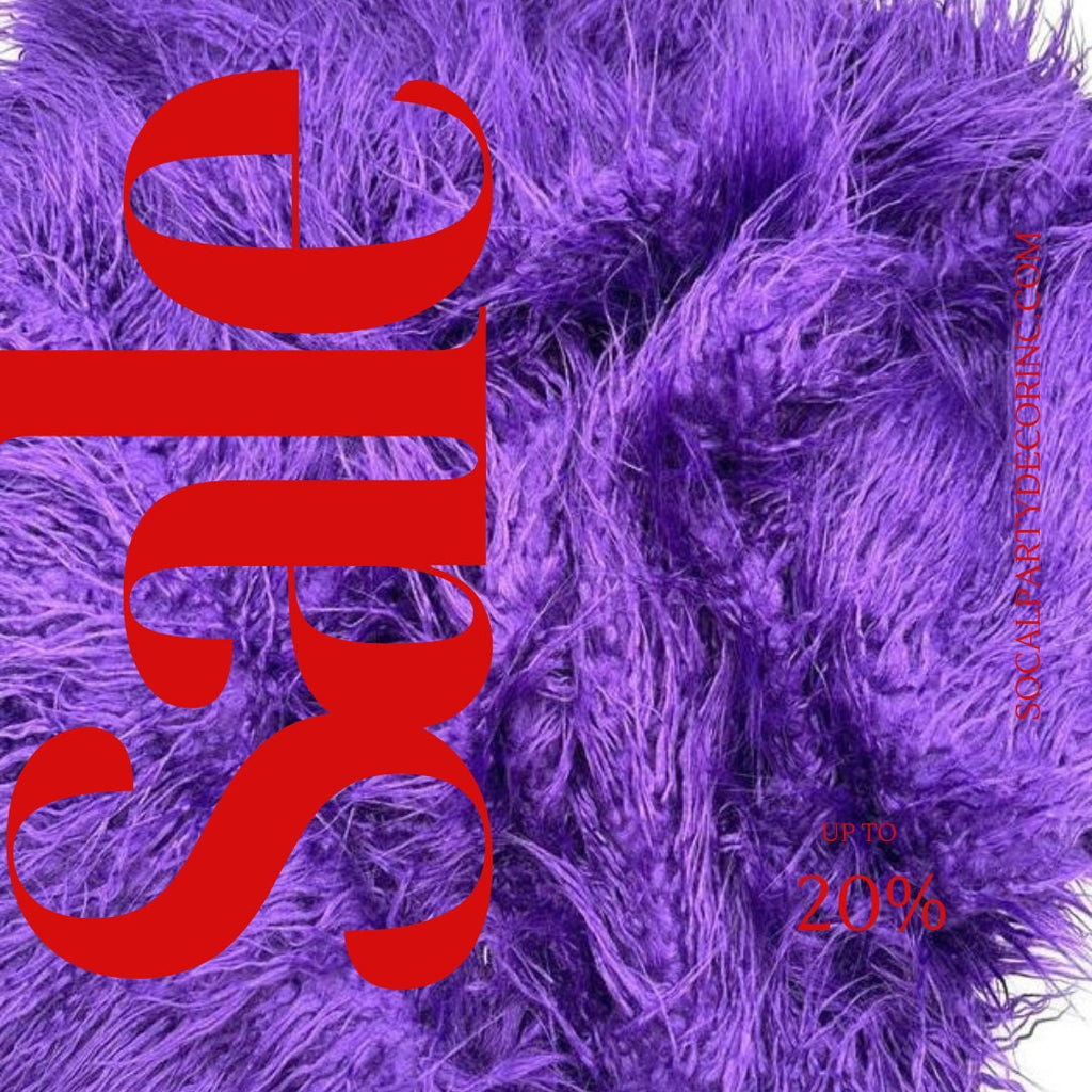 PURPLE - Mongolian Long Pile Faux Fur Fabric By The Yard | Faux Fur | High Quality Fur Fabric By Yard.