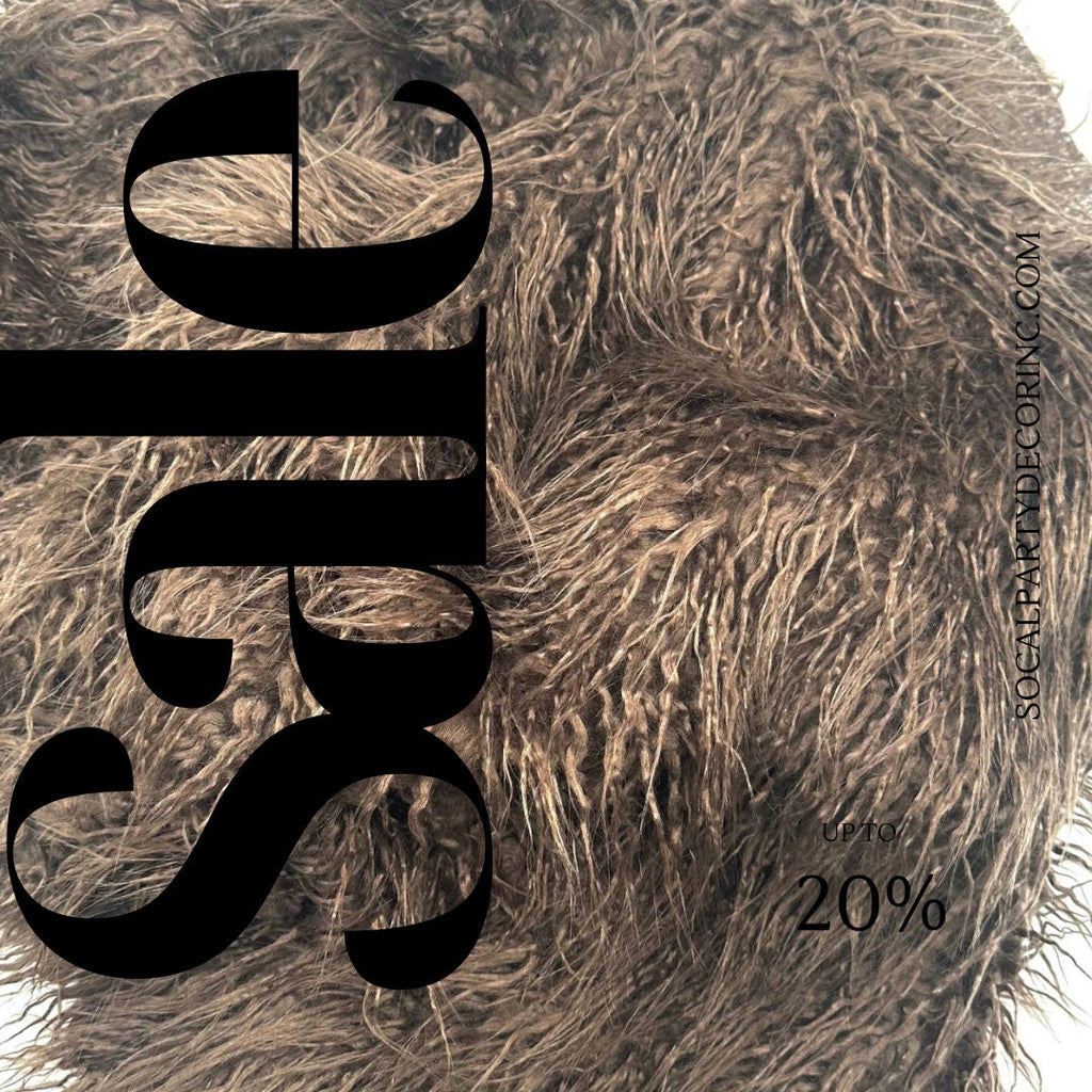 BROWN - Mongolian Long Pile Faux Fur Fabric By The Yard | Faux Fur | High Quality Fur Fabric By Yard.