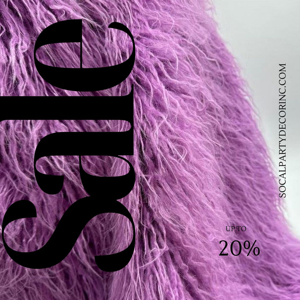 LAVENDER - Mongolian Long Pile Faux Fur Fabric By The Yard | Faux Fur | High Quality Fur Fabric By Yard.