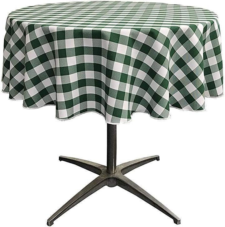 CHECKERED Polyester Poplin Gingham Plaid Round Tablecloth -Table Cover Fabric Table Cloth for Dinning, Kitchen, Party, Holiday. Choose Color
