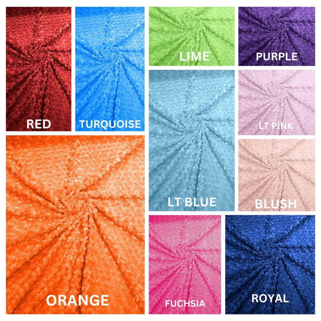 Snuggle Rosebud Minky Soft Fabric Decorative Crafts Dress Fabric Sold By The Yard. Choose Color Below