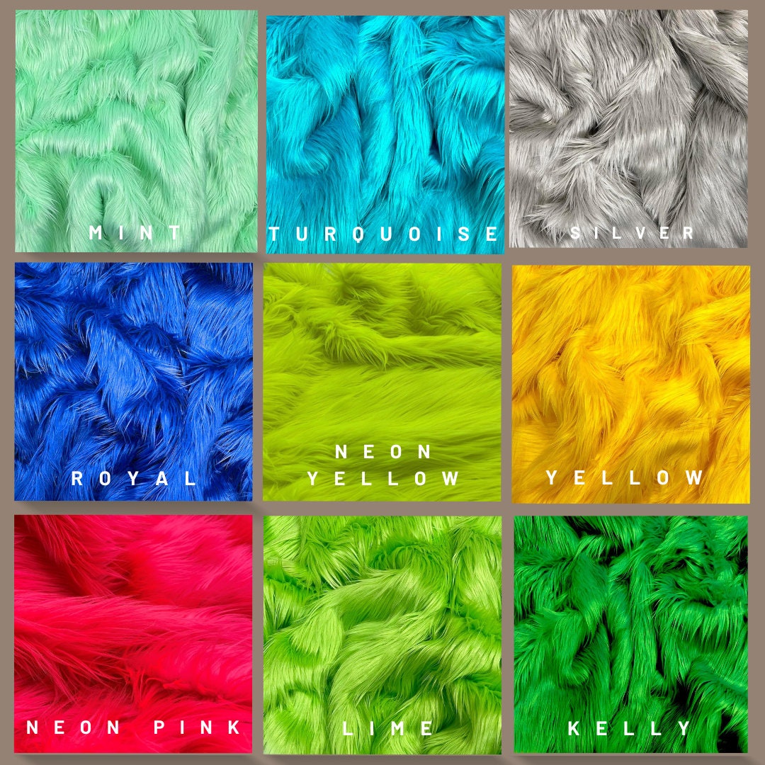 Shaggy Long Pile Faux Fur Fabric By The Yard | Faux Fur | High Quality Ultra Soft Fur Fabric By Yard. Choose Colors Below