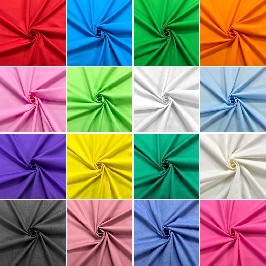 Poly Cotton Fabric/By The Yard Poly Cotton Fabric 60 Wide Inches/Solid Poly Cotton/Fabric For Decoration/Craft/Choose Color Below