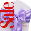 LAVENDER - SATIN Chair Sashes Bows for Wedding Reception Event Banquets Chair Decoration, Dinning Chair Cover Sash Ribbon Tie Back Supplies