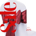 BURGUNDY - SATIN Chair Sashes Bows for Wedding Reception Event Banquets Chair Decoration, Dinning Chair Cover Sash Ribbon Tie Back Supplies