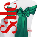 HUNTER - SATIN Chair Sashes Bows for Wedding Reception Event Banquets Chair Decoration, Dinning Chair Cover Sash Ribbon Tie Back Supplies