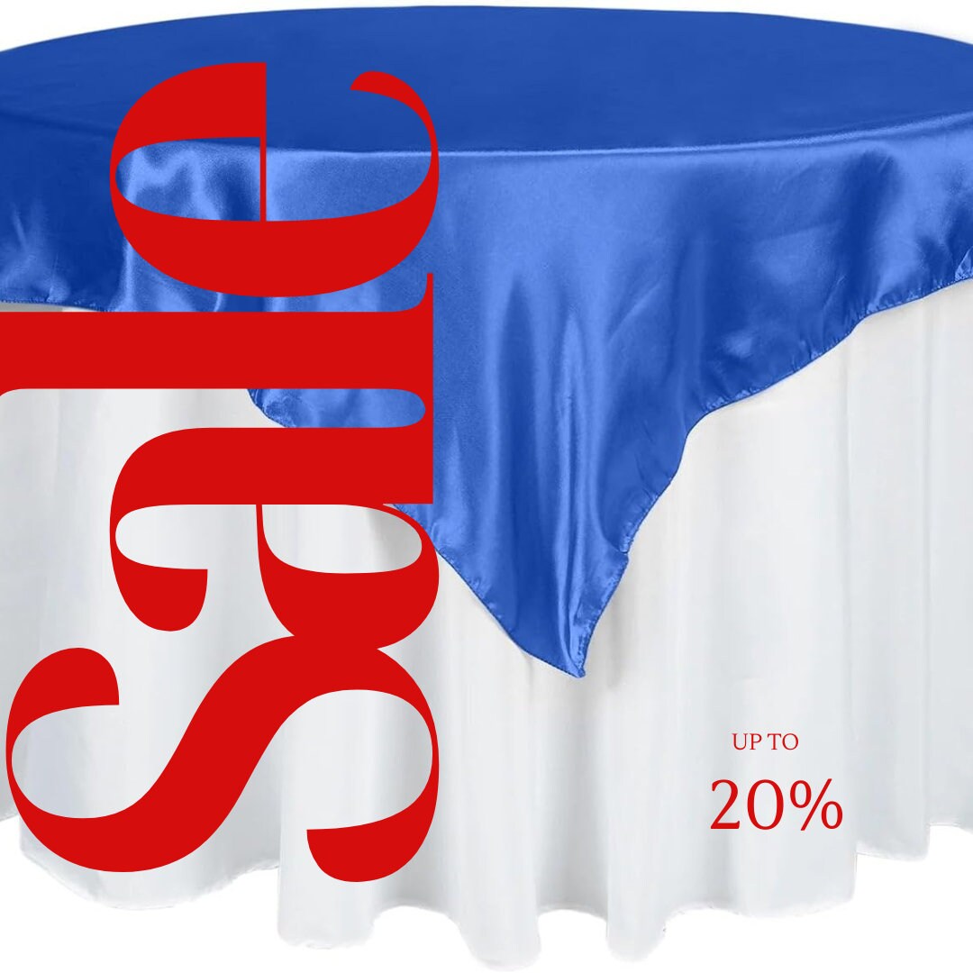 SATIN - ROYAL - Square Tablecloth Overlay - Square Tablecloth, Square Table Cover Fabric  for Dining, Kitchen, Party.