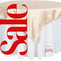 SATIN - CHAMPAGNE - Square Tablecloth Overlay - Square Tablecloth, Square Table Cover Fabric  for Dining, Kitchen, Party.