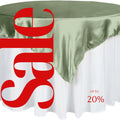SATIN - SAGE - Square Tablecloth Overlay - Square Tablecloth, Square Table Cover Fabric  for Dining, Kitchen, Party.
