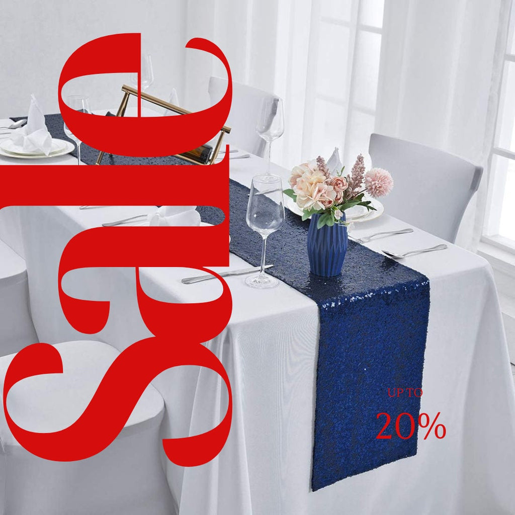 SEQUIN - NAVY - 12" Wide Wedding & Party Decoration Table Runner ( 12" Wide x 90" Long) 1 PC. Sequin Table Runner Glitter Dining Table