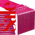 SEQUIN - MAGENTA - 12" Wide Wedding & Party Decoration Table Runner ( 12" Wide x 90" Long) 1 PC. Sequin Table Runner Glitter Dining Table