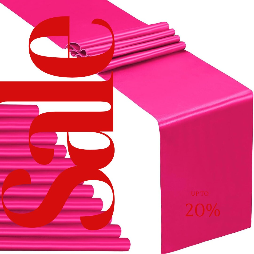 SATIN - FUCHSIA - 14" Wide Wedding & Party Decoration Solid Satin Table Runner ( 14" Wide x 90" Long)  1 PC