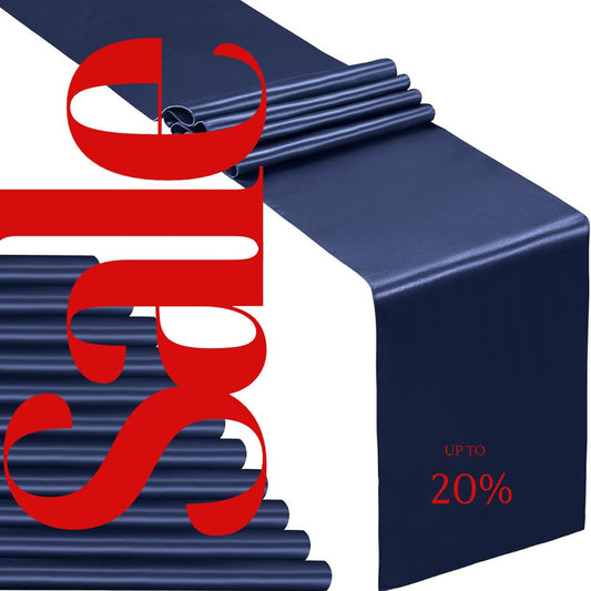 SATIN - NAVY - 14" Wide Wedding & Party Decoration Solid Satin Table Runner ( 14" Wide x 90" Long)  1 PC