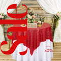 SEQUIN - Sequin Tablecloth - RED - Sequin Overlay Glitter Table Cover Dinning Table Linen for Party Event Decoration Birthday.