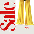 BACKDROPS -  YELLOW -  Polyester Poplin Backdrop Drape Curtain Panel with 4" Rod Pocket ( , 5 Feet Wide x 9 Feet High (2 Panels)