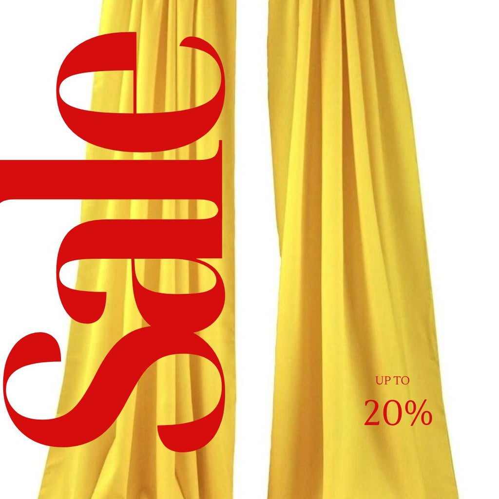BACKDROPS -  YELLOW -  Polyester Poplin Backdrop Drape Curtain Panel with 4" Rod Pocket ( , 5 Feet Wide x 9 Feet High (2 Panels)