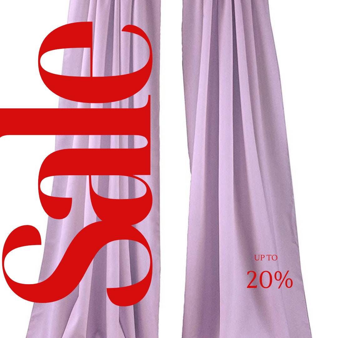 BACKDROPS - LILAC -  Polyester Poplin Backdrop Drape Curtain Panel with 4" Rod Pocket ( , 5 Feet Wide x 9 Feet High (2 Panels)