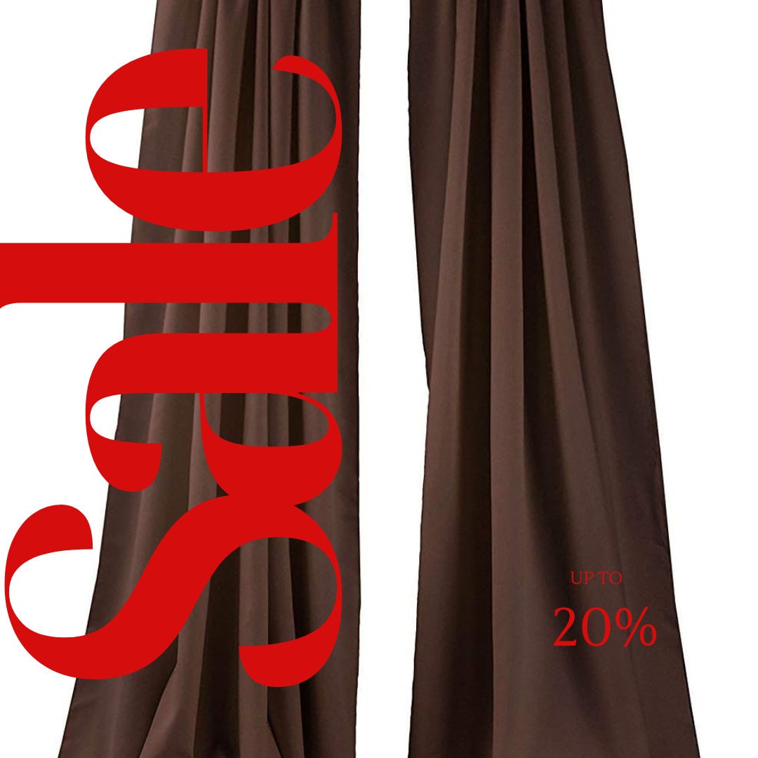 BACKDROPS - BROWN -  Polyester Poplin Backdrop Drape Curtain Panel with 4" Rod Pocket ( , 5 Feet Wide x 9 Feet High (2 Panels)