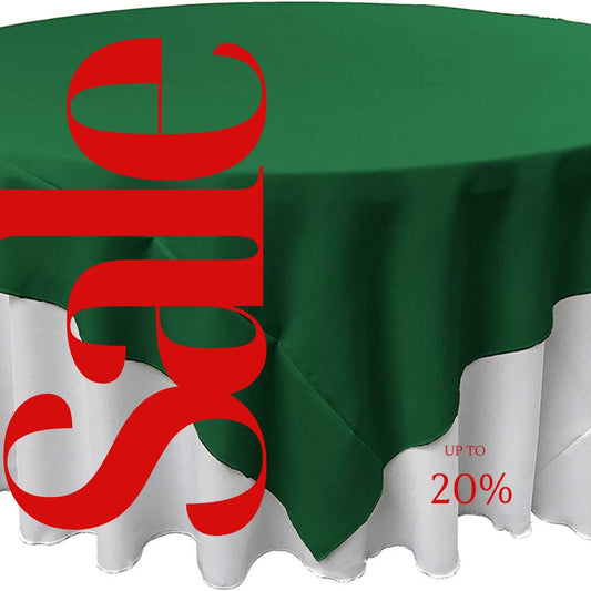 EMERALD - Polyester Poplin Washable Square Tablecloth, Square Table Cover Fabric Table Cloth Square for Dining, Kitchen, Party.