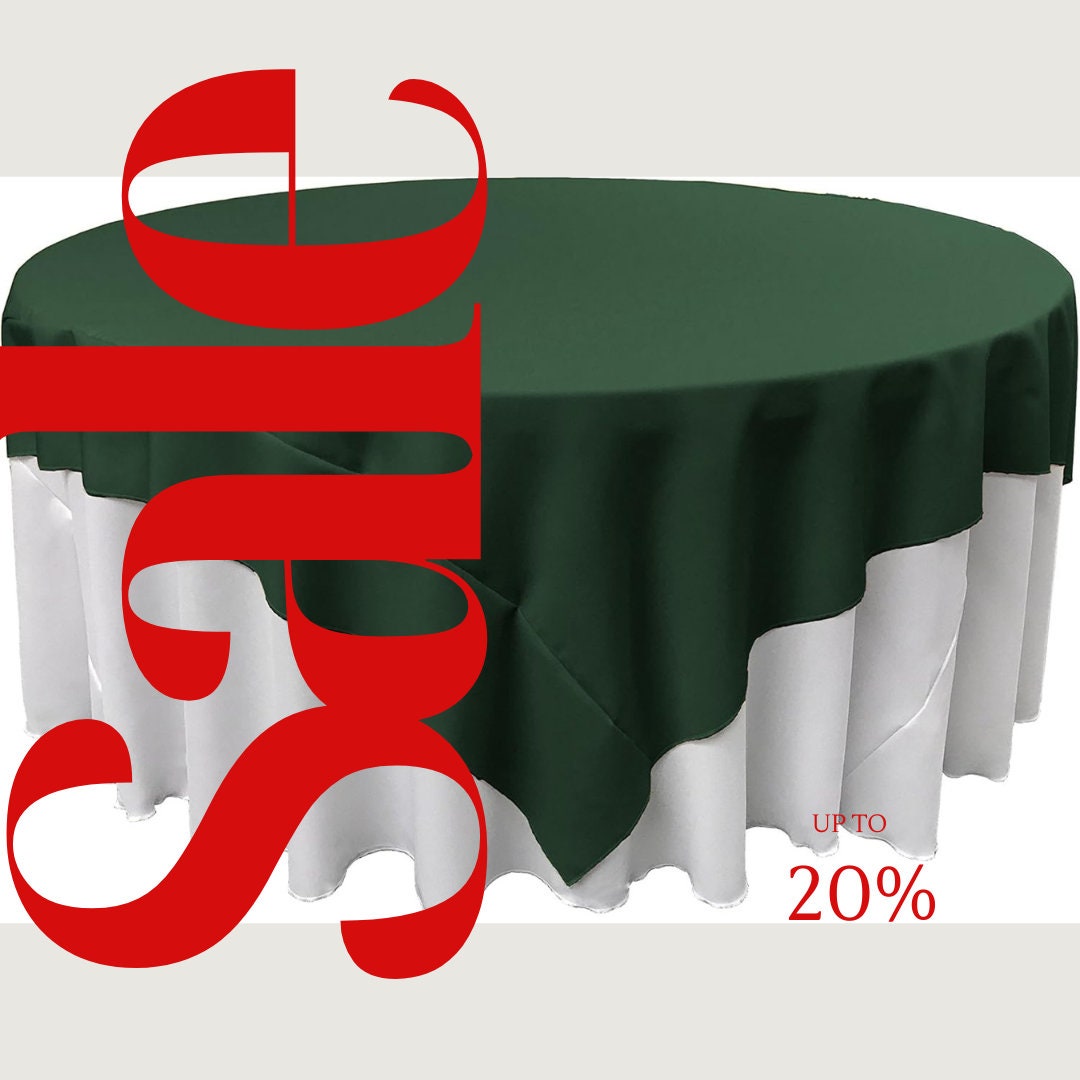 HUNTER - Polyester Poplin Washable Square Tablecloth, Square Table Cover Fabric Table Cloth Square for Dining, Kitchen, Party.