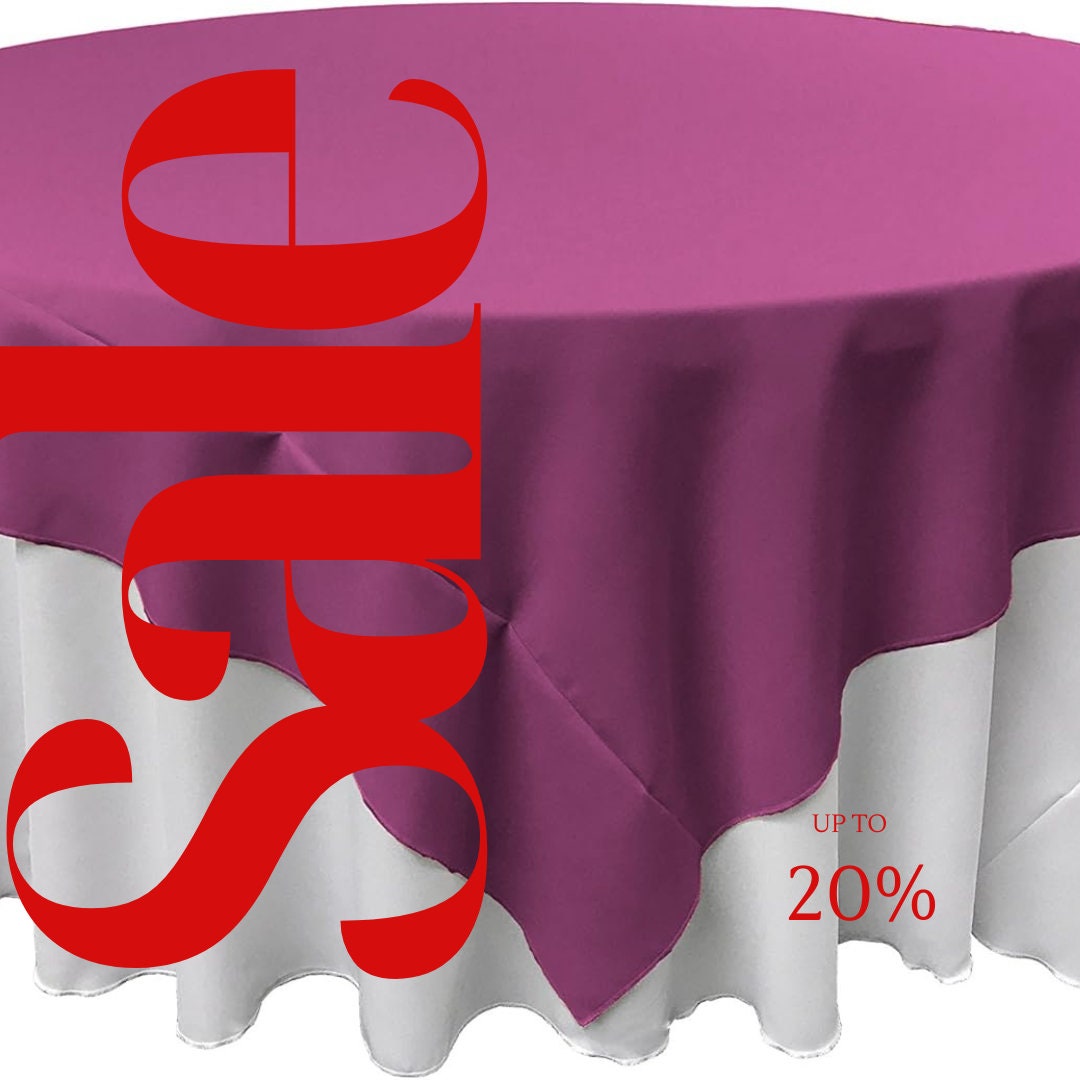 MAGENTA - Polyester Poplin Washable Square Tablecloth, Square Table Cover Fabric Table Cloth Square for Dining, Kitchen, Party.