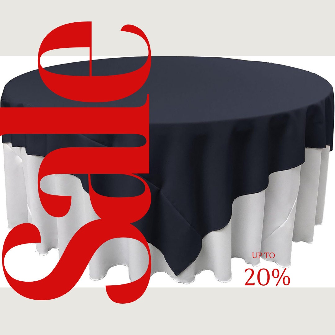 NAVY - Polyester Poplin Washable Square Tablecloth, Square Table Cover Fabric Table Cloth Square for Dining, Kitchen, Party.
