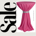 FUCHSIA - 12 PACK Polyester Poplin Washable Round Tablecloth, Stain Wrinkle Resistant Table Cover 120", Fabric Table Cloth Dinning, Kitchen