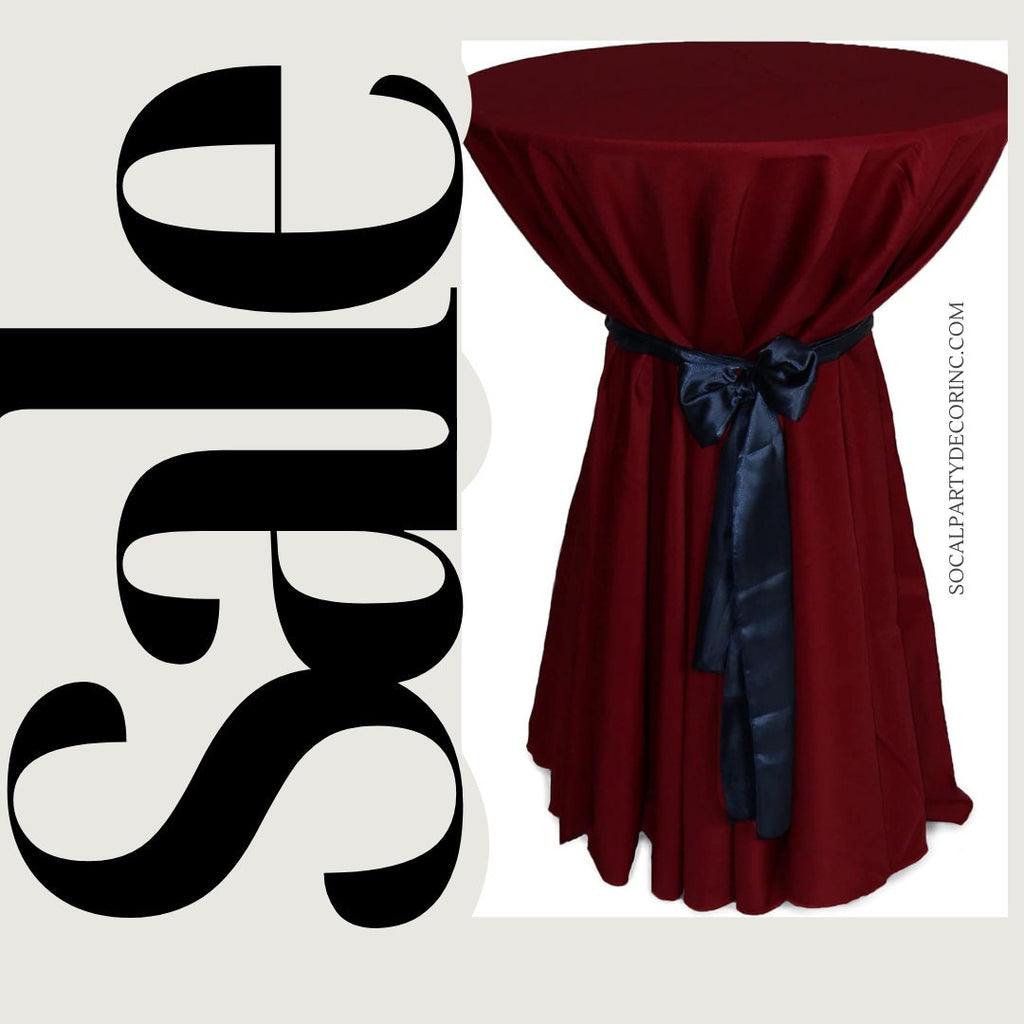 BURGUNDY - 12 PACK Polyester Poplin Washable Round Tablecloth, Stain Wrinkle Resistant Table Cover 120", Fabric Table Cloth Dinning, Kitchen