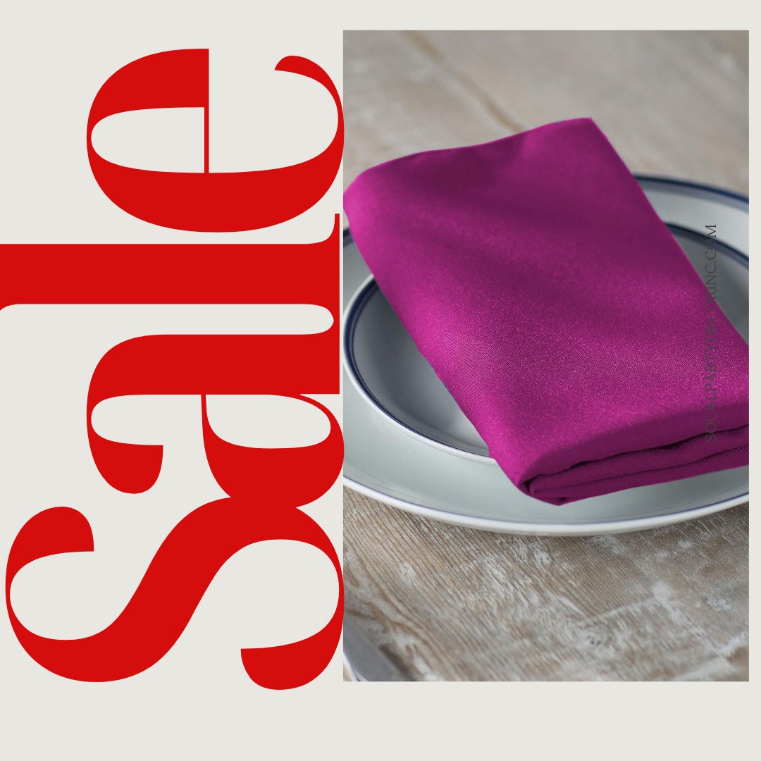 MAGENTA -Poly Poplin Napkin - 18" X 18" - Cloth Napkins, Washable Reusable Napkins,Wrinkle Resistance Napkins for Dinner, Wedding, Parties