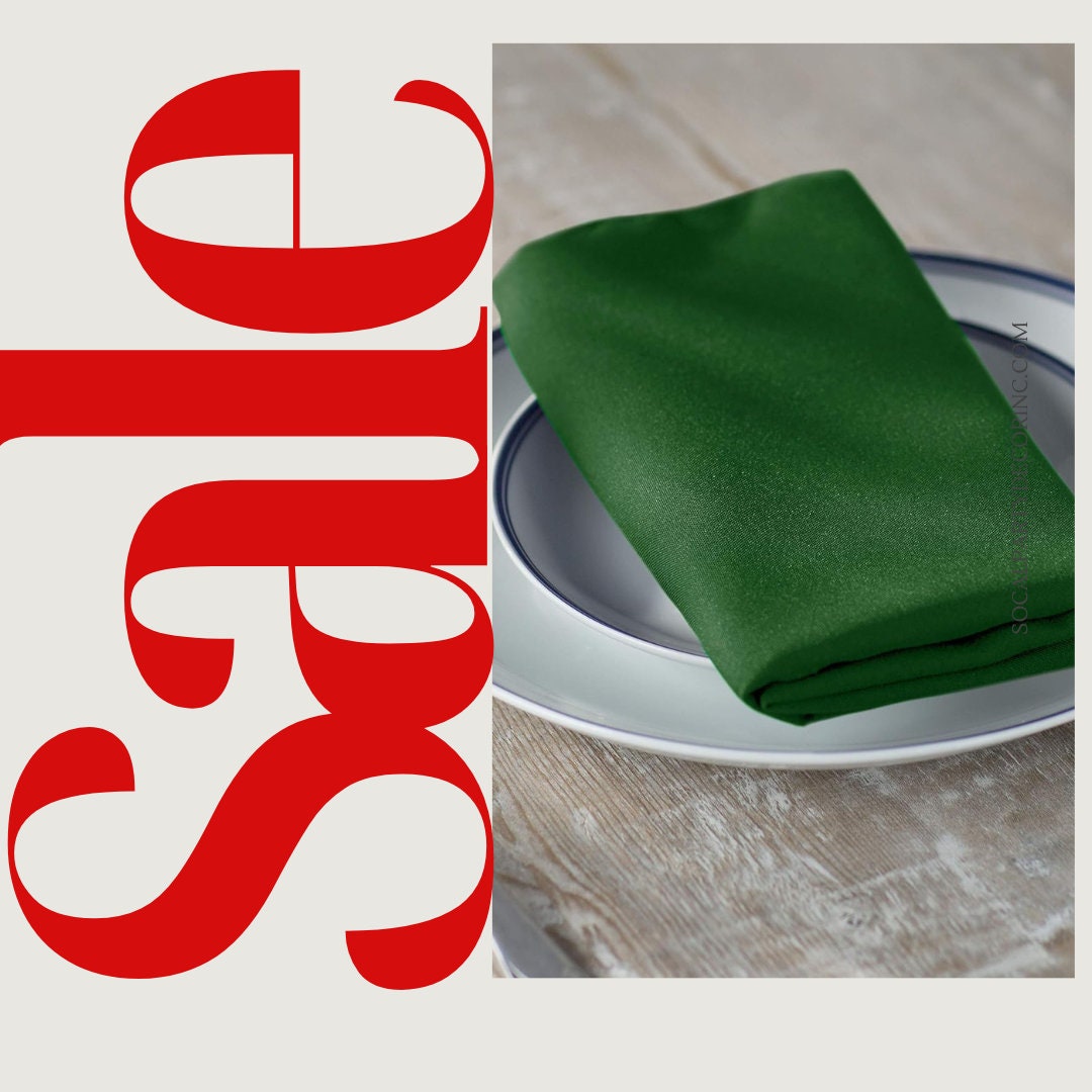 EMERALD - Poly Poplin Napkin - 18" X 18" - Cloth Napkins, Washable Reusable Napkins Wrinkle Resistance Napkins for Dinner, Wedding,Parties