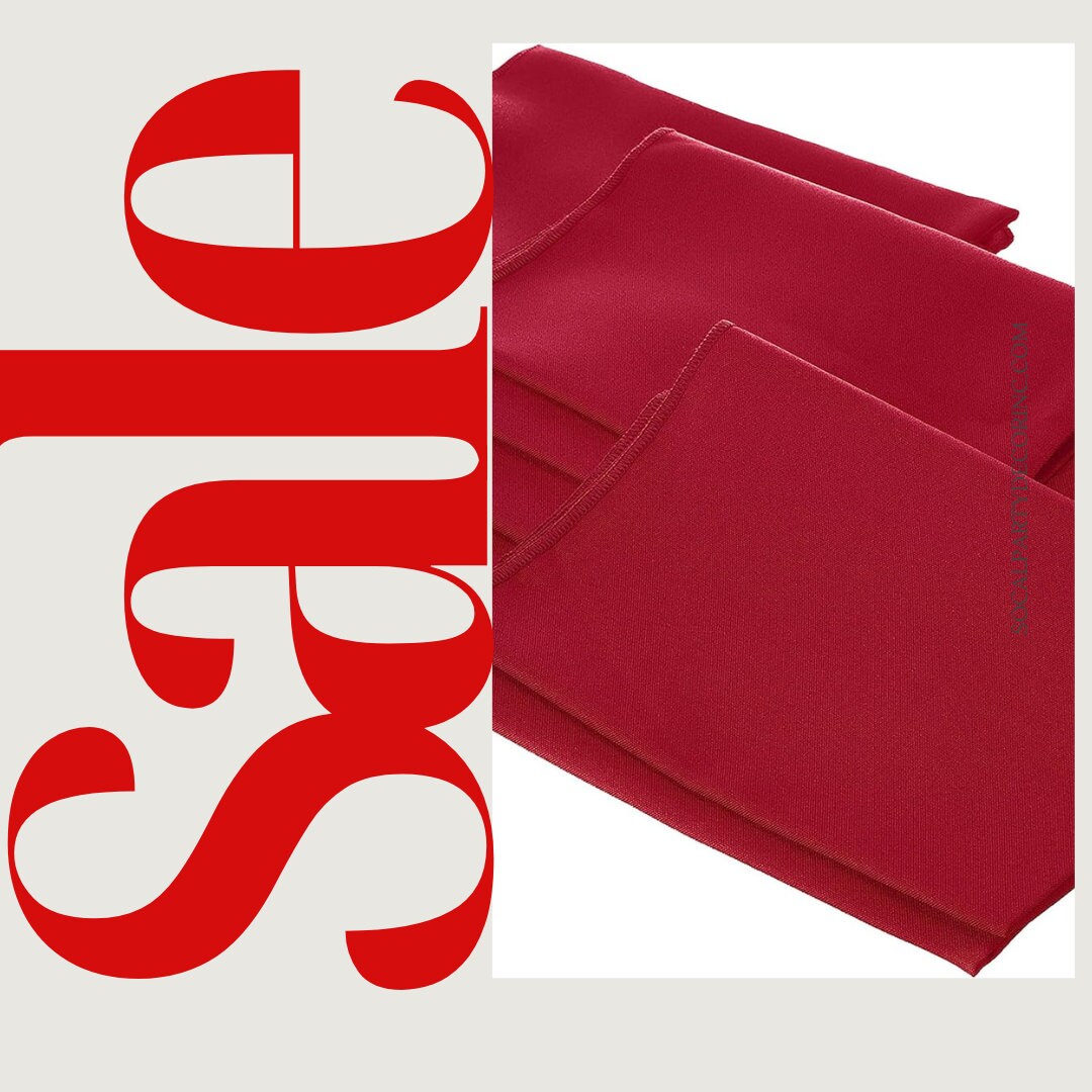 RED - Poly Poplin Napkin - 18" X 18" - Cloth Napkins, Washable Reusable Napkins Wrinkle Resistance Napkins for Dinner, Wedding,Parties
