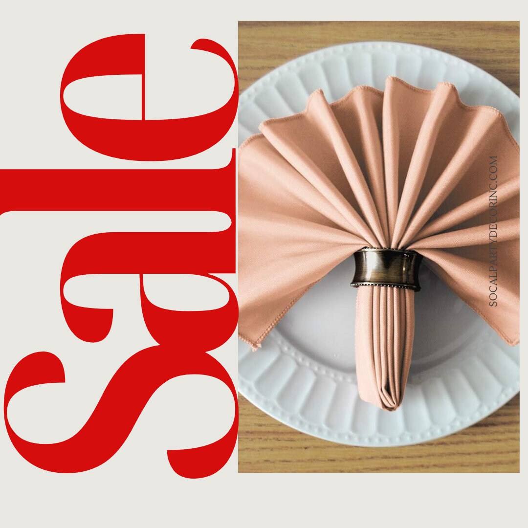 BLUSH -Poly Poplin Napkin - 18" X 18" - Cloth Napkins, Washable Reusable Napkins,Wrinkle Resistance Napkins for Dinner, Wedding, Parties