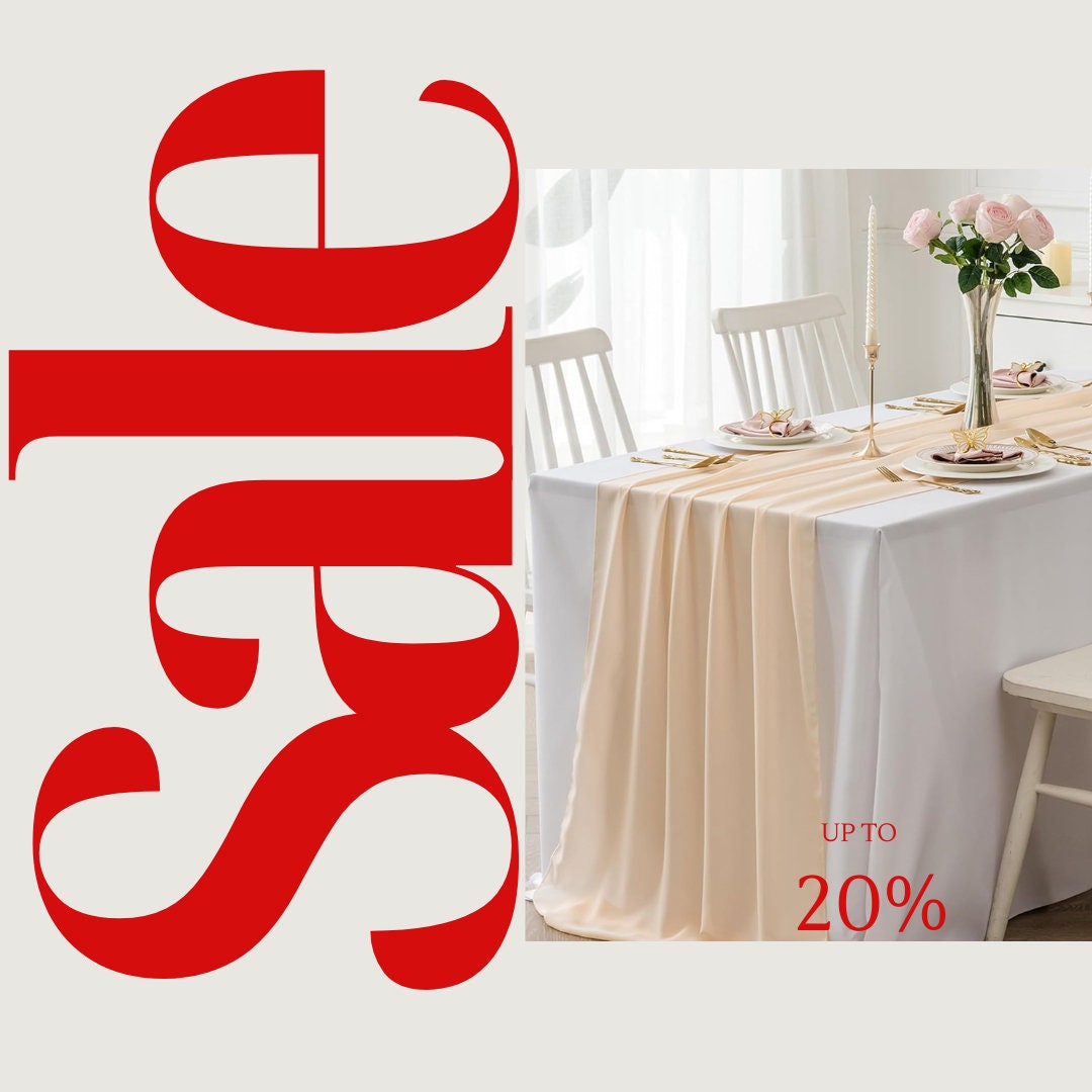 PEACH - Chiffon Table Runner 29" x 108" inch Perfect for Party Sweetest Day Wedding Anniversary Decorations Valentines Day Runners.