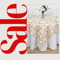 CHAMPAGNE - 3D Rosette Square Tablecloth Overlay- Square Tablecloth Cover for Wedding Party Event Banquet. Choose Size Below